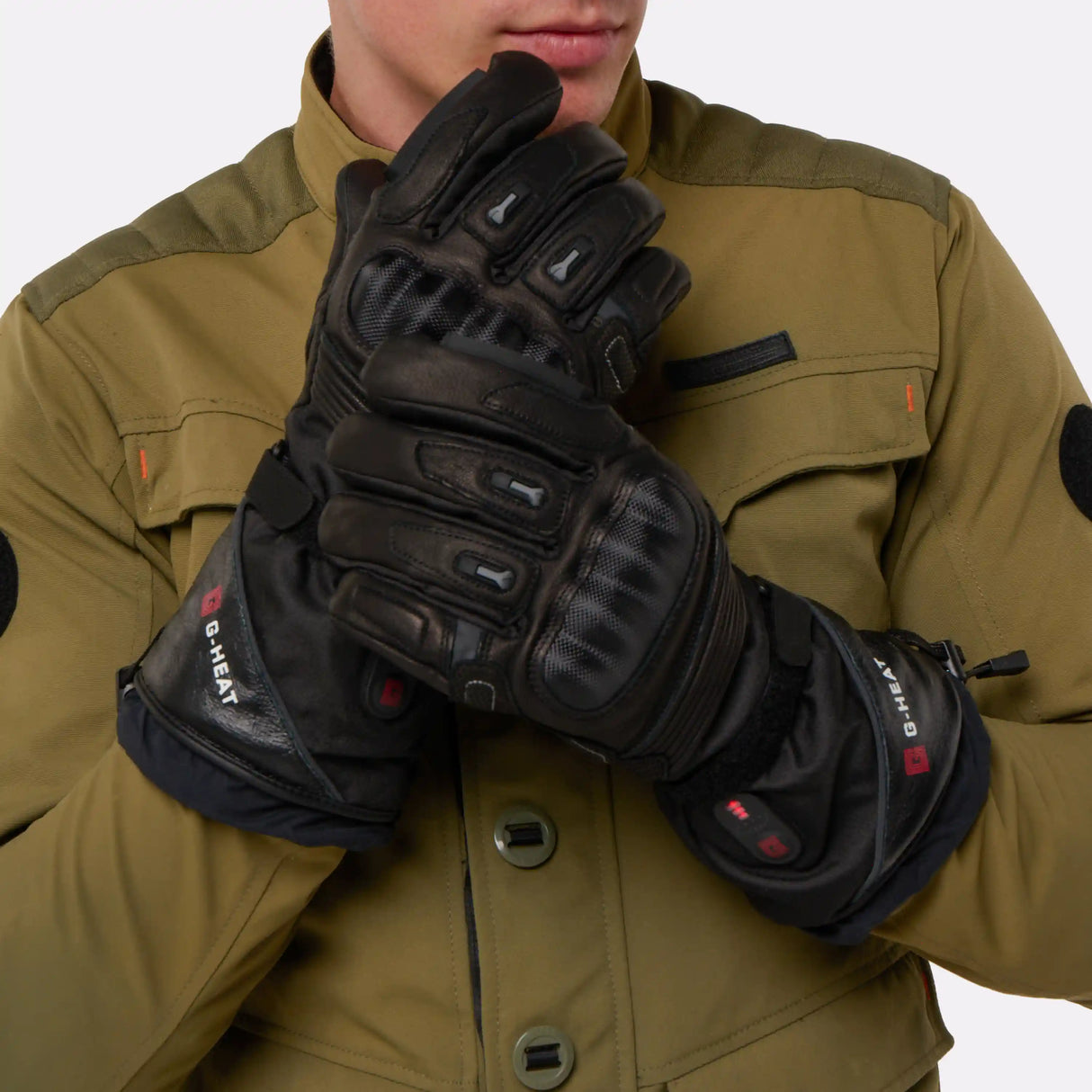 Gants chauffants moto ALLROADS+ G-Heat certifiés CE MG04 portés