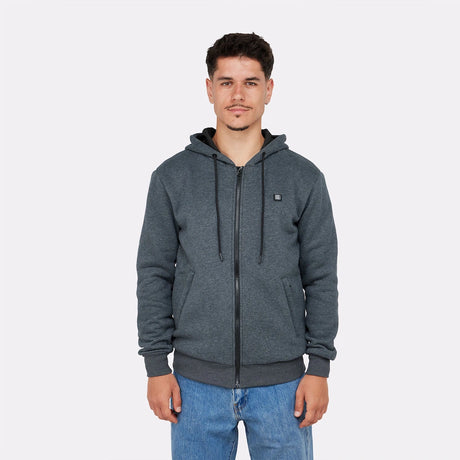 Hoodie chauffant à zip gris 