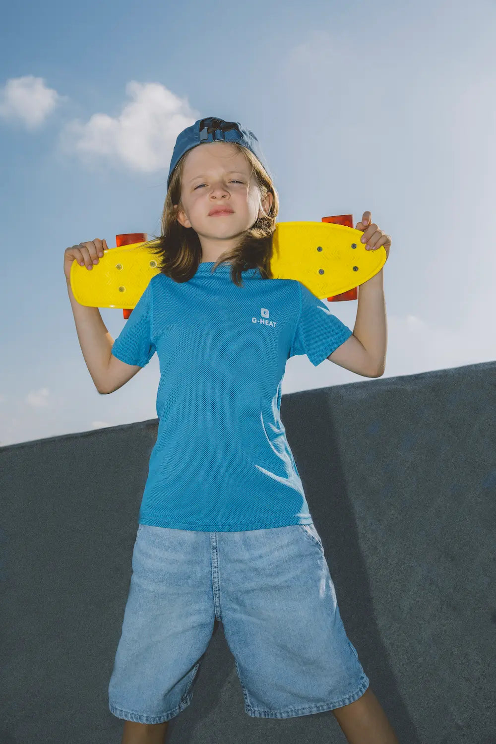 T-shirt rafraîchissant et anti UV enfant bleu G-Heat
